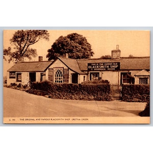 Postkarte Vintage Die ursprüngliche und berühmte Schmiedeerei und Ehezimmer Gretna-Grün 0251