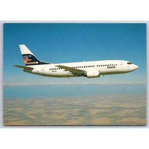 Carte postale Ansett Boeing 737-377 compagnie aérienne avion voyage #947