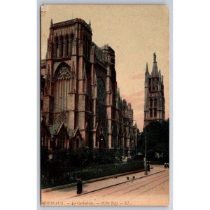 Cartão postal França Antigo Bordeaux La Cathedrale Cote Est 0292