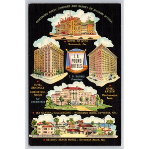 Postkarte 1943 J B Pound Hotels Werbung für Leinen 0676
