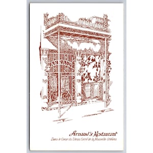 Cartão postal vintage do restaurante Arnaud's, Nova Orleans, LA, dividido, sem postagem, nº 553