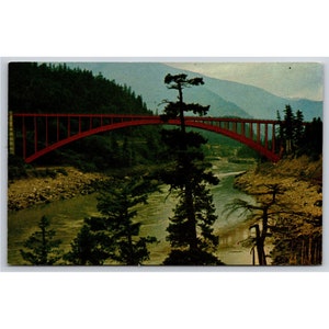Carte postale vintage Alexandria Bridge Fraser Canyon British Columbia 0316