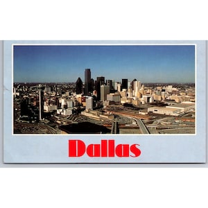 Carte postale Dallas, Texas, vue aérienne, centre-ville, Lone Star State, DFW, carte 0729