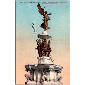 Spirit of the Pacific Alaska-Yukon-Pacific Exposition Postcard 1909 Seattle, Mailed, Edward H. Mitchell