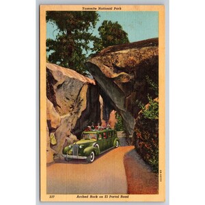 Carte postale vintage Yosemite National Park en Californie Arched Rock sur El Portal Road 0546