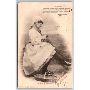 Postkarte Frankreich Antike Les Sables D'Olonne Frau arbeit 0279