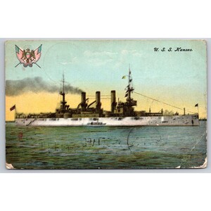 Cartolina antica USS Kansas Marina militare 0569 immagine 1
