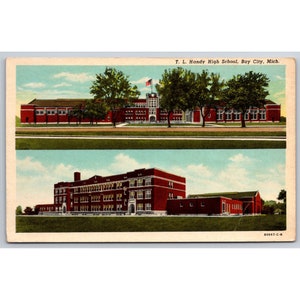Postkarte T. L. Handy High School Bay City Michigan 0684