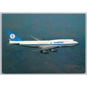 Carte postale Sabena Boeing 747-329 avion transport aérien #958