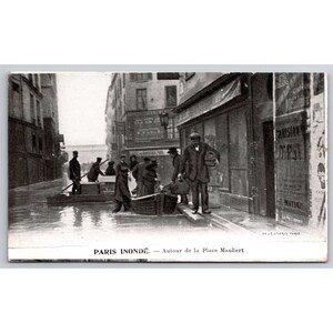 Cartão postal França Antiga Paris Inonde Autour de la Place Maubert 0285