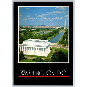 Carte postale vintage Washington DC reflétant les monuments commémoratifs 0341