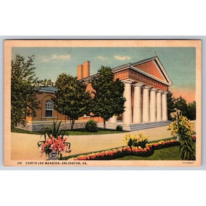Cartão Postal Vintage Custis-Lee Mansion Arlington Virginia 0237