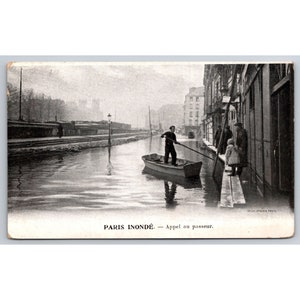 Cartão postal França Antiga Paris Inonde Appel au Passeur 0286
