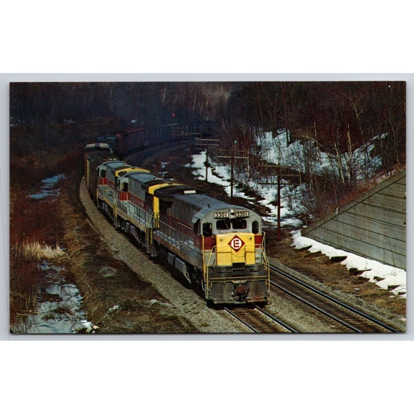 Carte postale vintage Locomotive Erie Lackawanna Railroads No 3301 3302 3303 U-33-Cs NY RR 0445