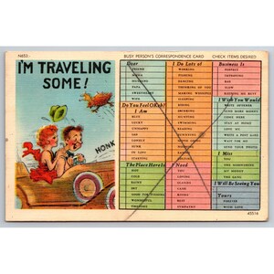 Postkarte I'm Traveling Some Correspondence Card 0209