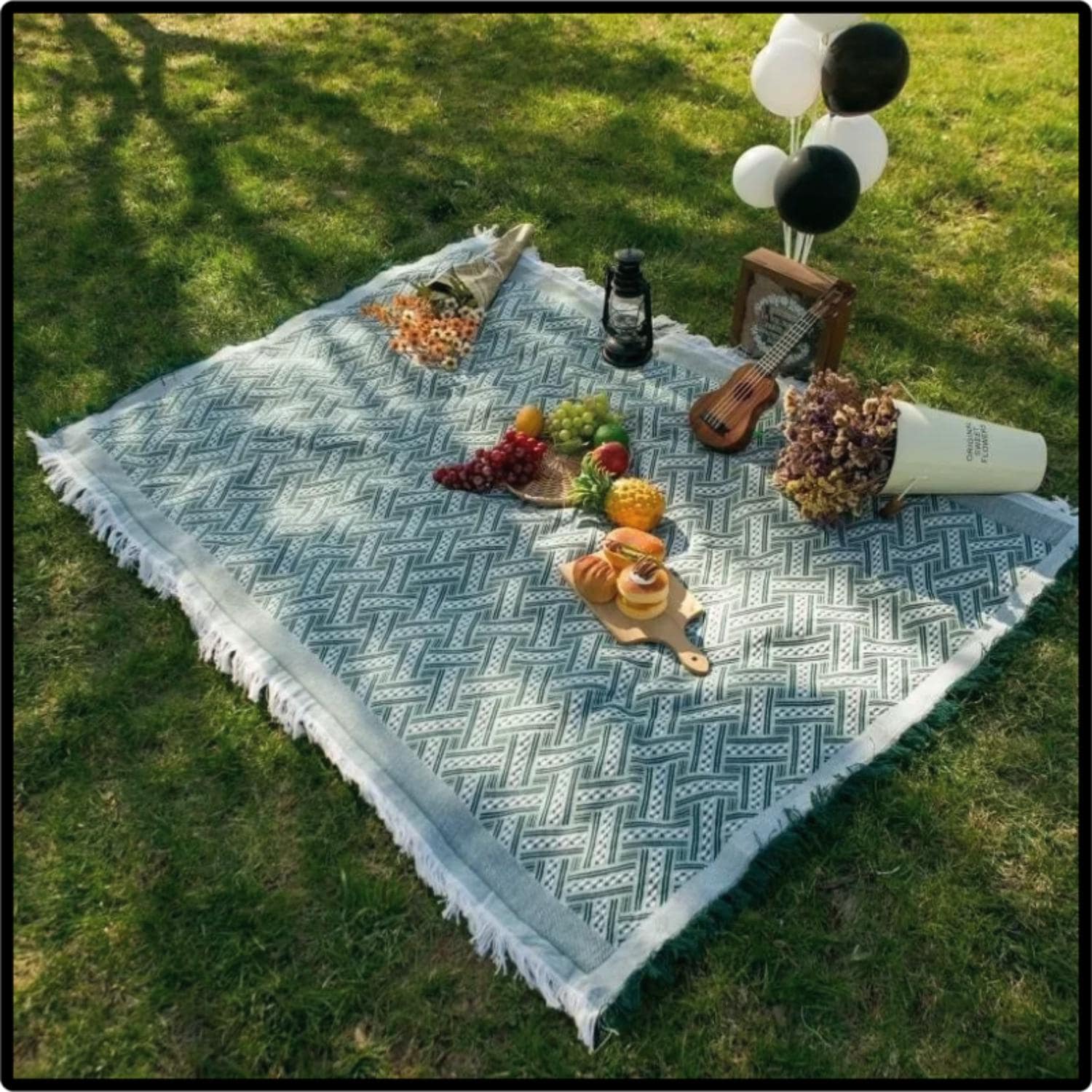 Dogs And Pawprints Extra Large Picnic Beach Blanket Waterproof Sand