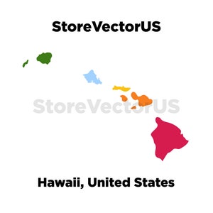 Hawaii | Printable Map of the State of Hawaii | Printable Map of the United States | Files .png, .jpg, .pdf, .svg, .eps, .ai
