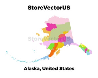 Wale | Druckbare Karte von Bundesstaat Alaska | Druckbare Karte der USA | Dateien .png, .jpg, .pdf, .svg, .eps, .ai