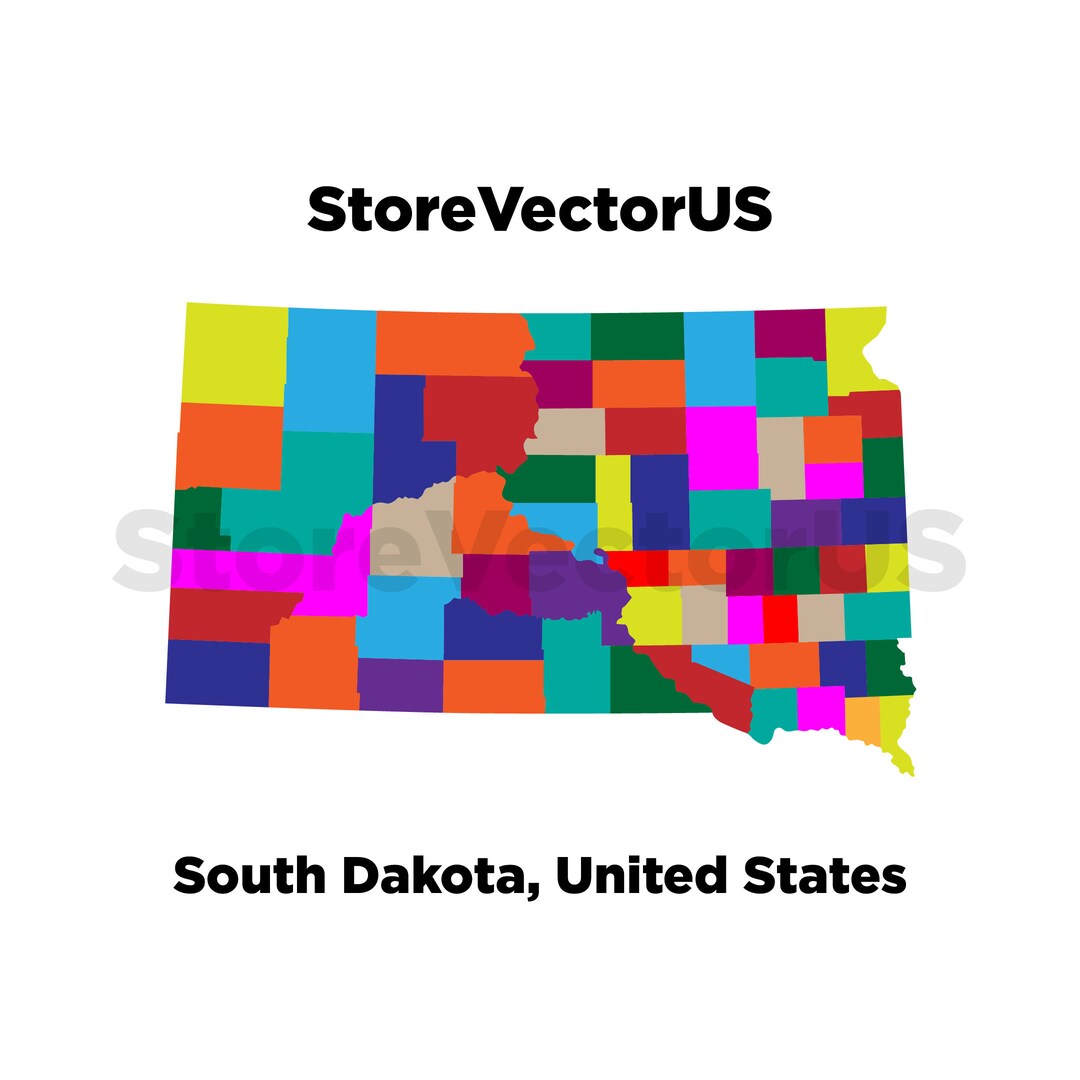South Dakota Printable Map of - Il 1080xN.4814475012 Bi81