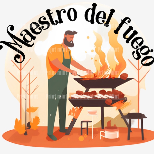 Maestro del fuego digital image|300 dpi graphic for t-shirt, cup, etc|Png|Svg|Digital Download|Sublimation|Father's Day|#1