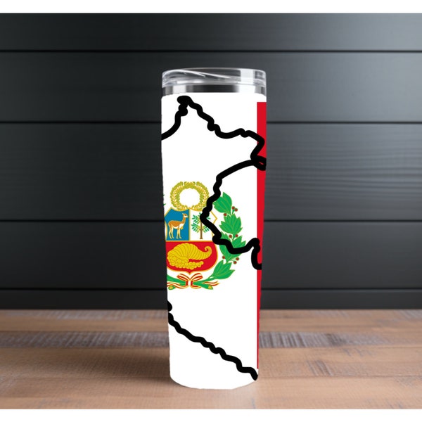 Peru Flag 20oz Tumbler Designs -  Straight and Tapered digital image|300 dpi PNG files