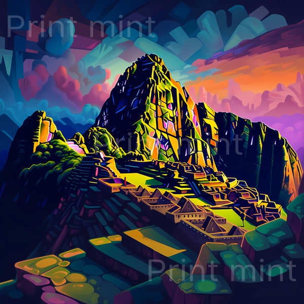 Machu Picchu digital image|300 dpi graphic for t-shirt, cup, etc|Png|Svg|Digital Download|Sublimation Design|Espanol|Latin America