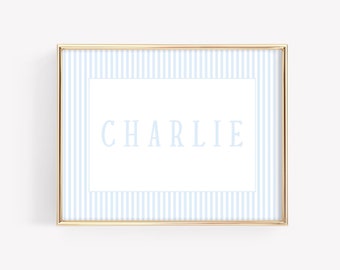 Nursery Name Sign, Personalized Nursery Wall Decor, Monogram Name Print, Grandmillennial Baby, Custom Nursery Wall Art, Above Crib Name Sign
