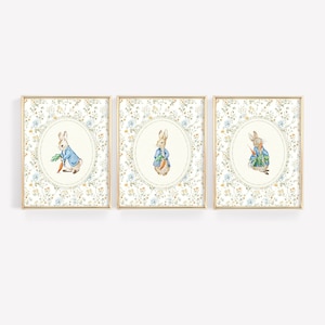 Arredamento per l'asilo nido di Peter Rabbit, Stampe d'arte per l'asilo nido di Beatrix Potter, Stampa vintage di Peter Rabbit, Arredamento per l'asilo nido di genere neutro, Arredamento Cottagecore