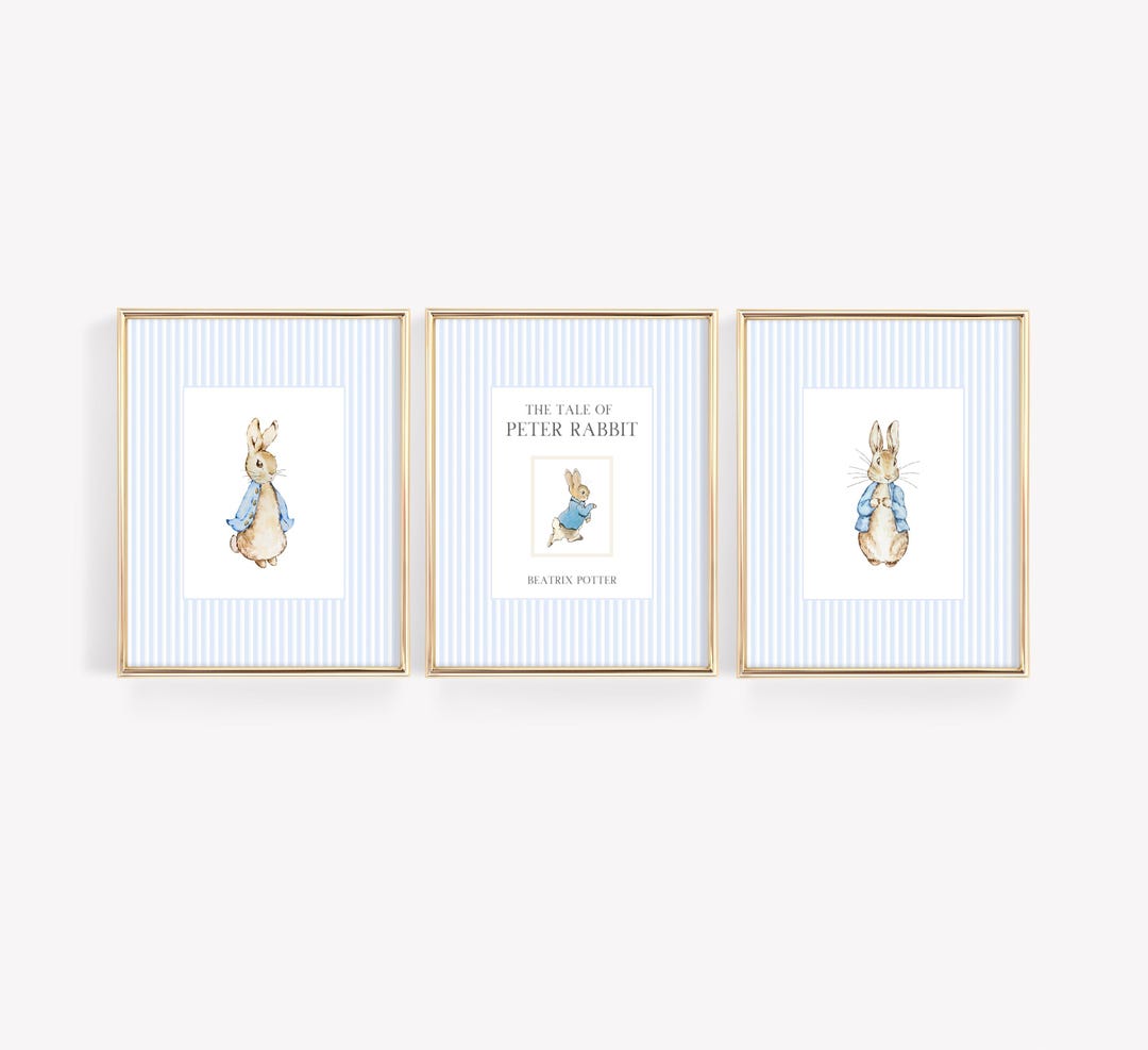 Peter Rabbit Nursery Decor, Vintage Beatrix Potter Prints, Gender ...