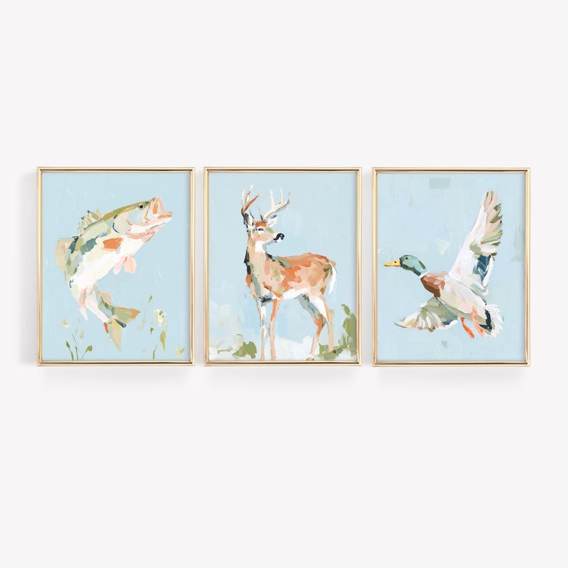 Sort B Deer Fish Duck Watercolor - Etsy