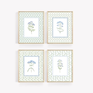 Botanical Nursery Wall Print, Floral Cottage Nursery Art, Wildflower Nursery Wall Art, Girl Nursery Room Decor, Floral Nursery Print Set