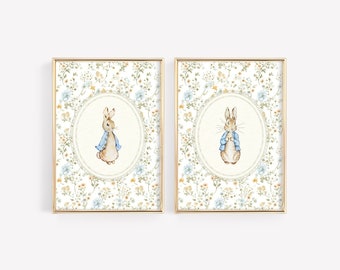 Peter Rabbit Nursery Decor, Vintage Peter Rabbit Print, Gender Neutral Nursery Art, Cottagecore Decor, Beatrix Potter Prints, Printable Art
