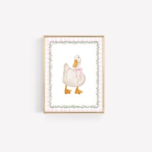 Duck Nursery Print, Floral Nursery Wall Art, Girls Nursery Prints, Duck Wall Art, Gingham Wall Print, Nursery Wall Decor, Baby Girl Room Art