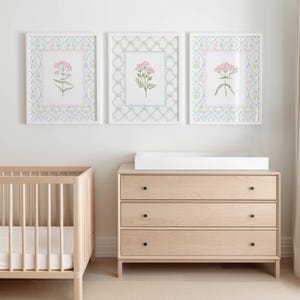 Floral Nursery Print Set of 4, Baby Girl Room Decor, Wildflower Wall ...