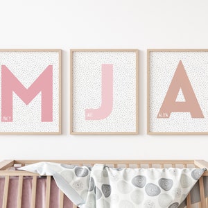 Personalized Initial Name Print, Custom Nursery Print, Nursery Wall Art, Children's Bedroom Wall Decor, Custom Nursery Art, Name Printable, image 4