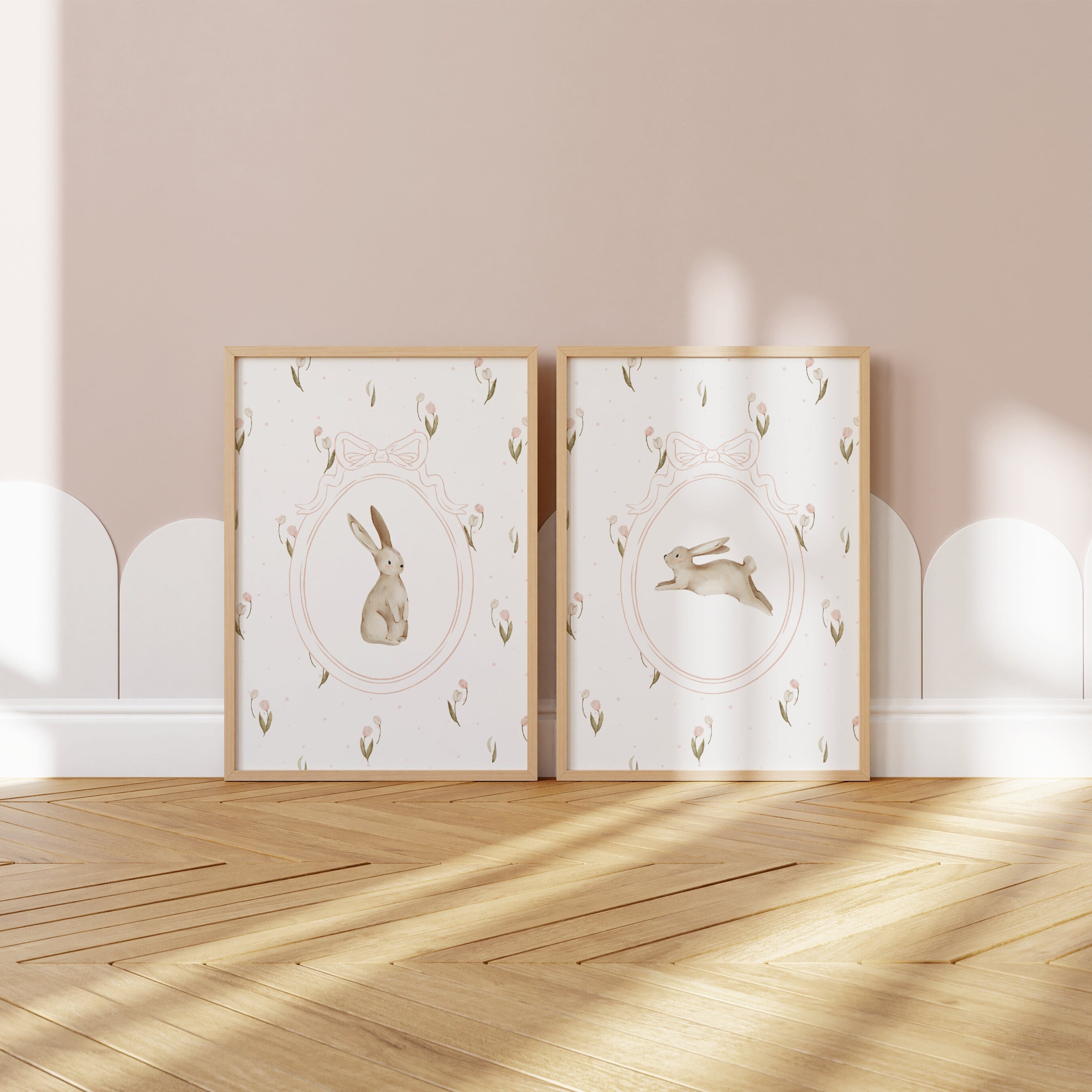 Bunny Nursery Wall Art, Girls Nursery Decor, Woodland Nursery, Sage ...