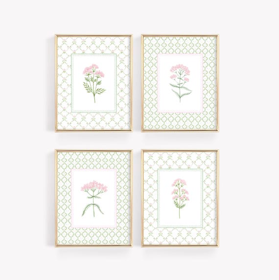 Floral Nursery Wall Art, Baby Girl Nursery Decor, Girls Bedroom Prints, Watercolor Flowers, Botanical Nursery Decor, Wildflower Print Set