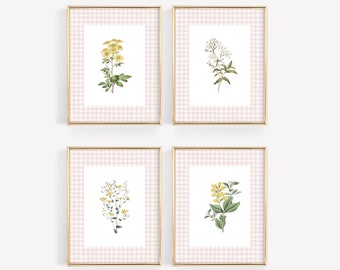Wildflower Nursery Print Set, Girls Room Decor, Floral Nursery Wall Decor, Vintage Nursery Art, Watercolor Floral Wall Art, Nursery Wall Art