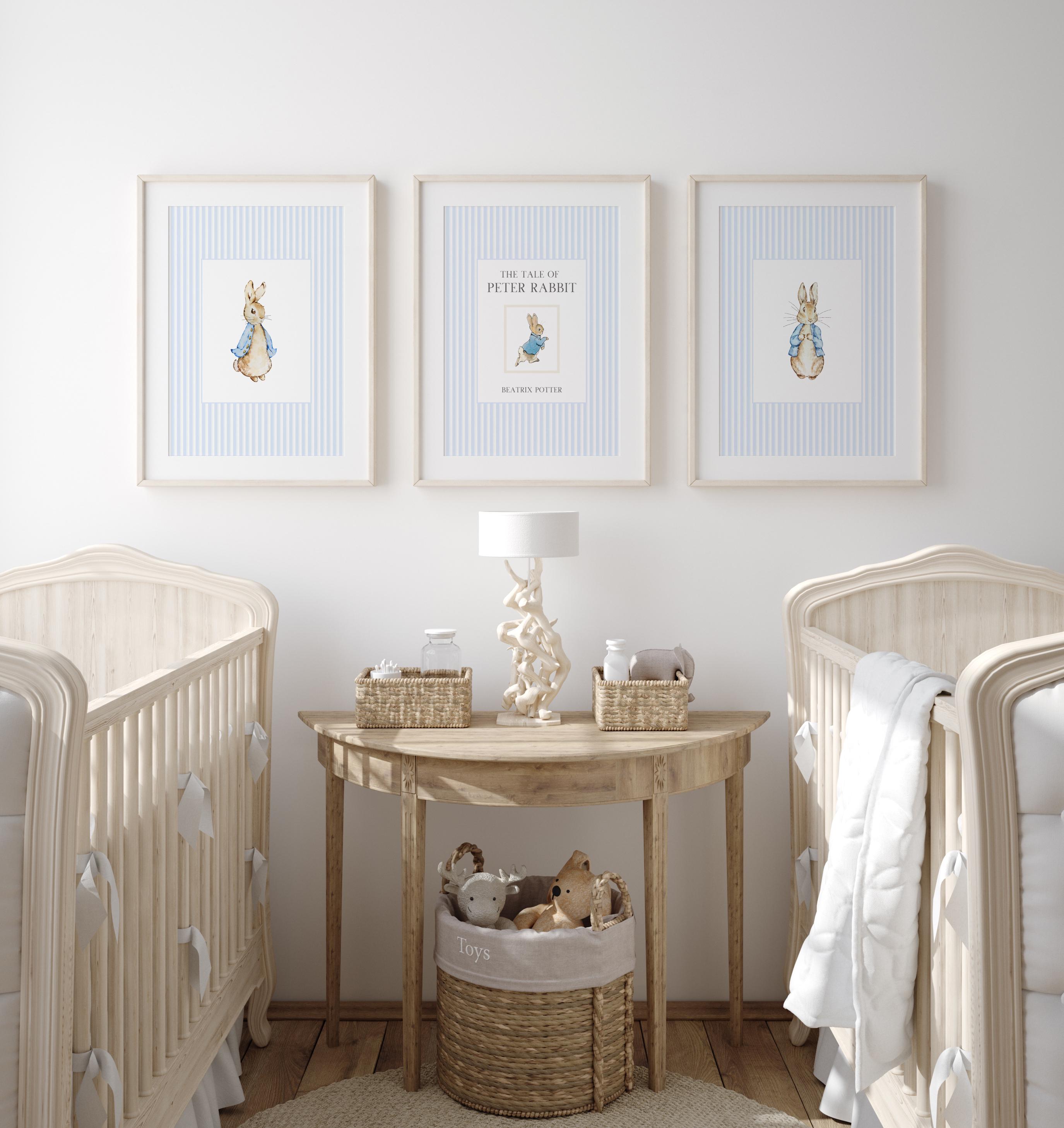 Peter Rabbit Nursery Decor, Vintage Beatrix Potter Prints, Gender ...
