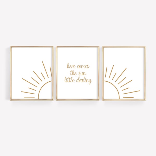 Here Comes The Sun Nursery Decor, Boho Nursery Print, Nursery Wall Decor, Neutral Nursery Decor, Baby Shower Gift Idea, Here Comes The Sun