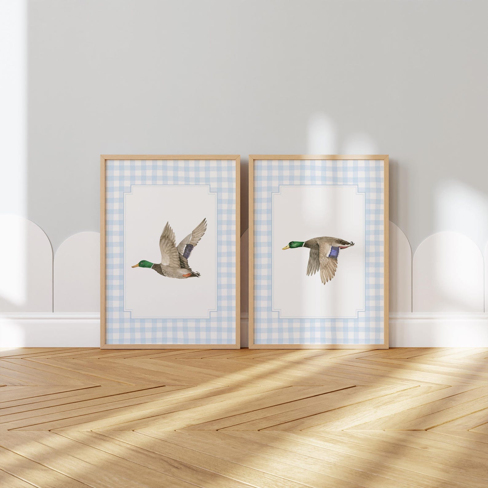 Set of 3 Duck Nursery Wall Art, Mallard Duck Wall Decor, Baby Boy Room ...
