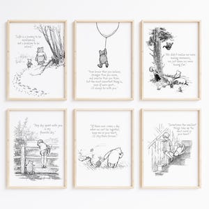 Impresión de cita de Winnie The Pooh, impresión de Winnie The Pooh, oso Pooh vintage, Pooh de baby shower, decoración de la guardería, arte de la pared de la guardería, nuevo regalo del bebé