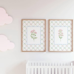 Floral Nursery Print Set of 4, Baby Girl Room Decor, Wildflower Wall ...