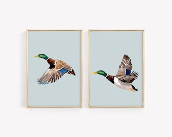 Mallard Duck Nursery Print, Hunting Nursery Decor, Boys Room Wall Prints, Watercolor Mallard Duck, Baby Boy Nursery Wall Art, Duck Nursery