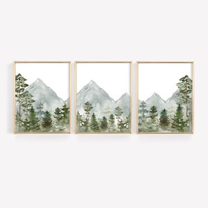 Nursery Decor Mountain, Woodland Nursery Decor, Tree Nursery Decor, Nursery Wall Art, Adventure Theme Nursery, Forest Nursery Decor,woodland