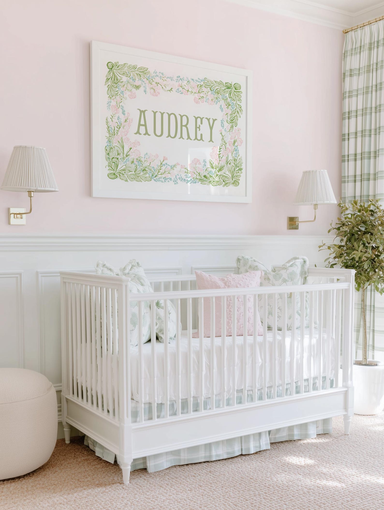 Personalized Floral Name Nursery Wall Art, Custom Baby Girl Monogram ...