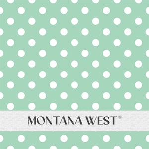 Vintage Mint Green Polka Dots Seamless Pattern, Digital Mint Green White Polka Dot Seamless Pattern File for Commercial Use, Surface Pattern