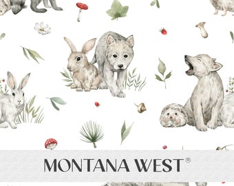 Cute Forest Animals Seamless Pattern, Digital Watercolor Forest Animals Natural Elements Seamless Pattern File for Commercial Use