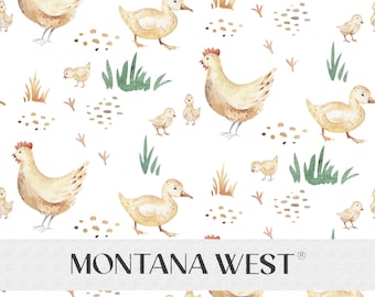 Cute Chicken and Chick Seamless Pattern, Digital Watercolor Chicken Seamless Pattern for Commercial Use, Farmhouse Chicken Digital File