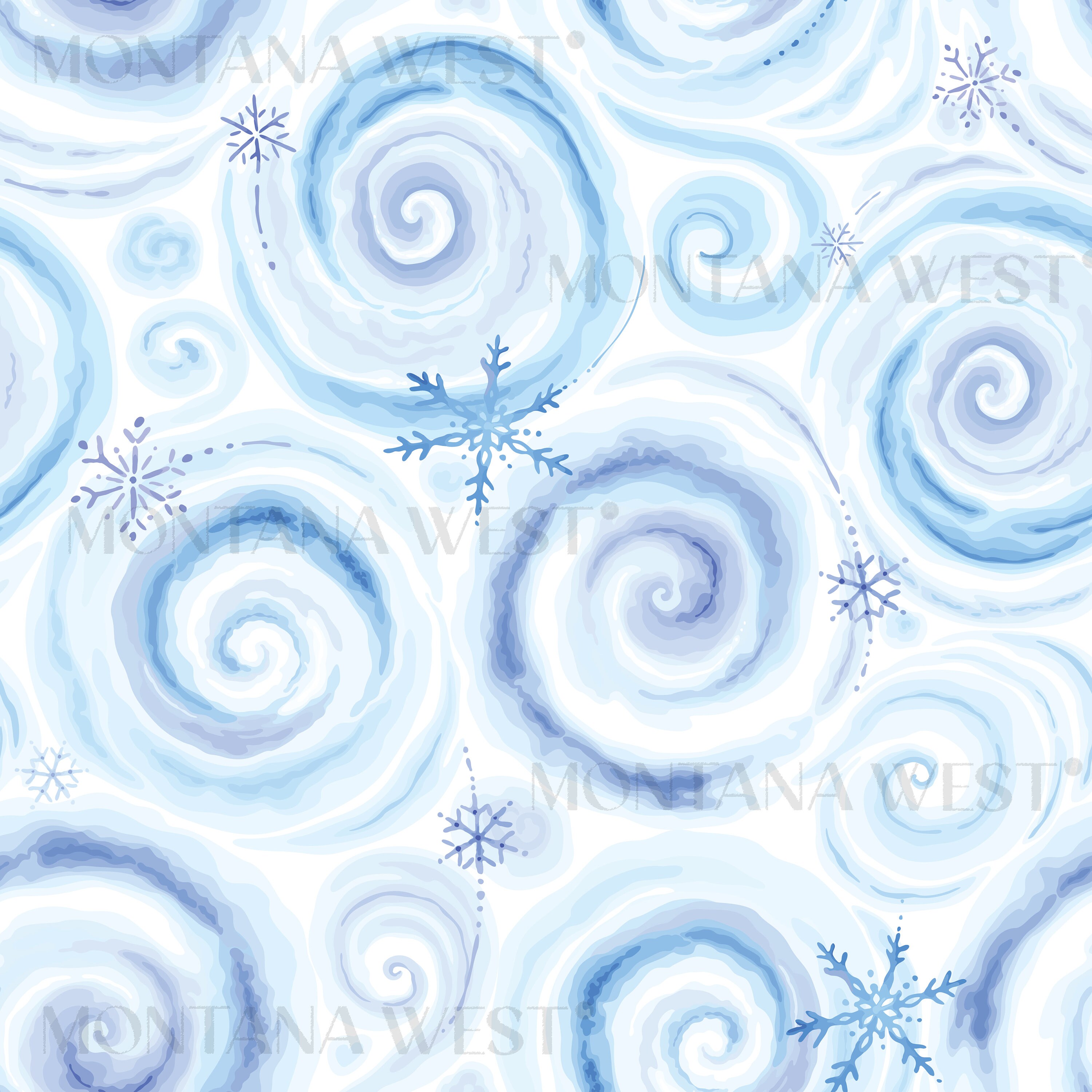 Snow Sprinkle Pattern Snowflakes Winter Swirls Seamless Pattern, Digital Watercolor Vintage ...